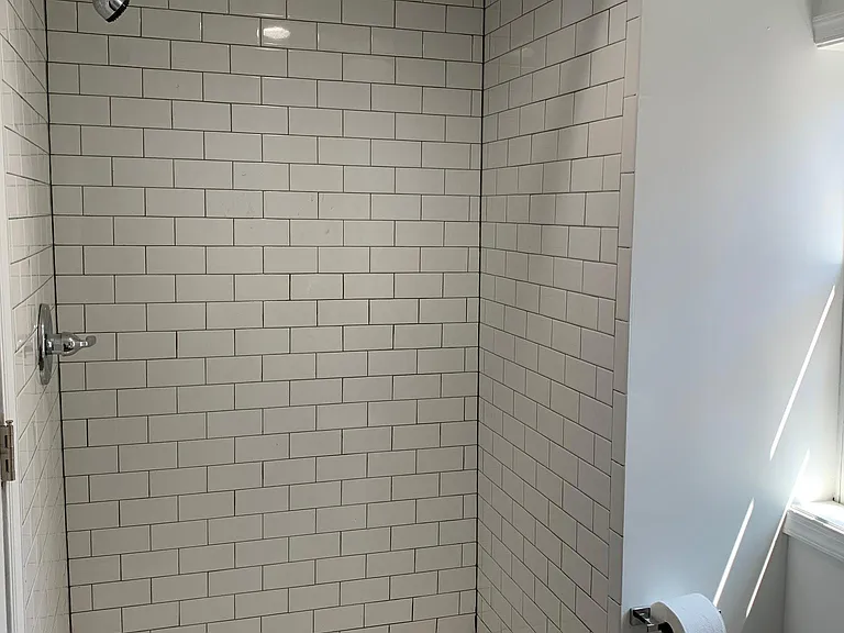 shower in master bathroom