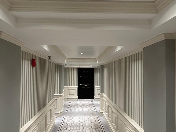 Freshly painted halls and carpet