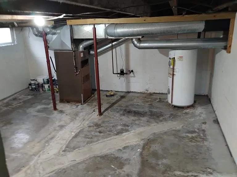 Furnace & water heater in the basement.