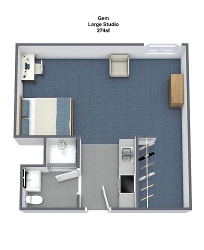 Floor plan Large Studio