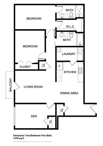 Floor plan 2 Bed 2 Bath
