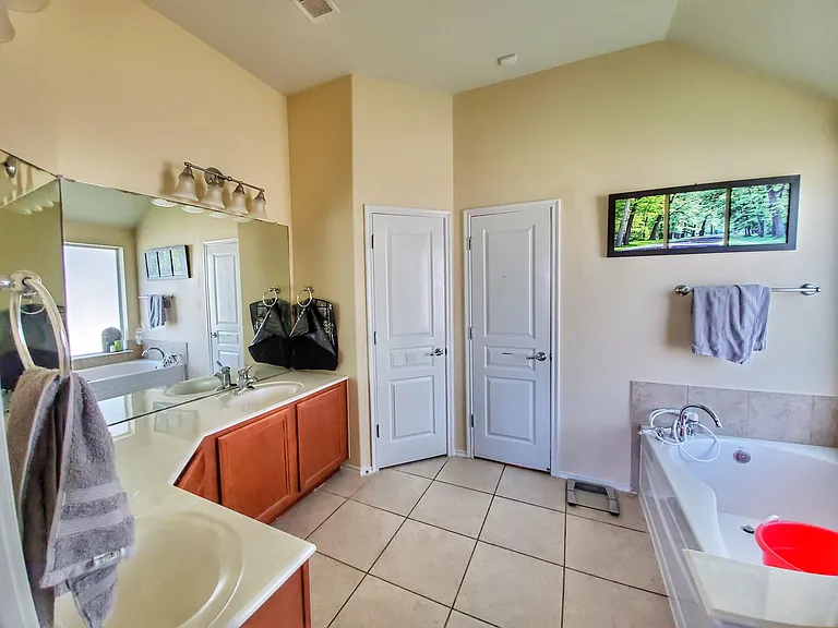Master bath with dual sinks
