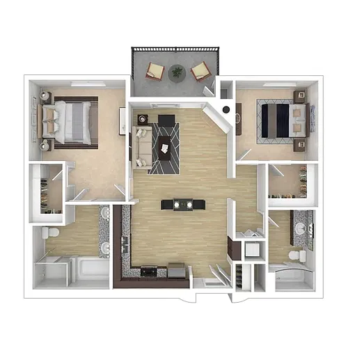 Floor plan 2 Bedroom 2 Bathroom G