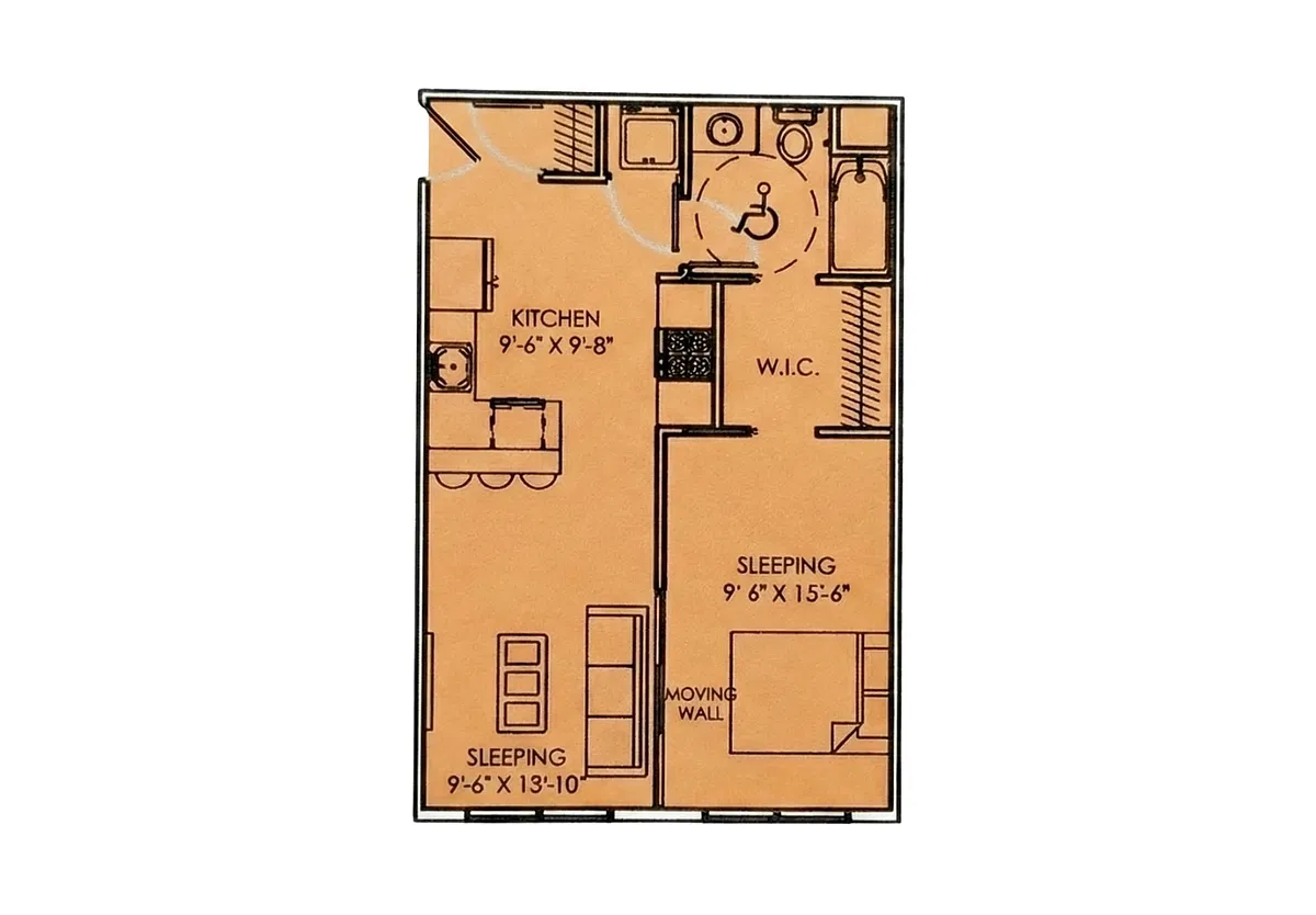 Floor plan 1 Bedroom D