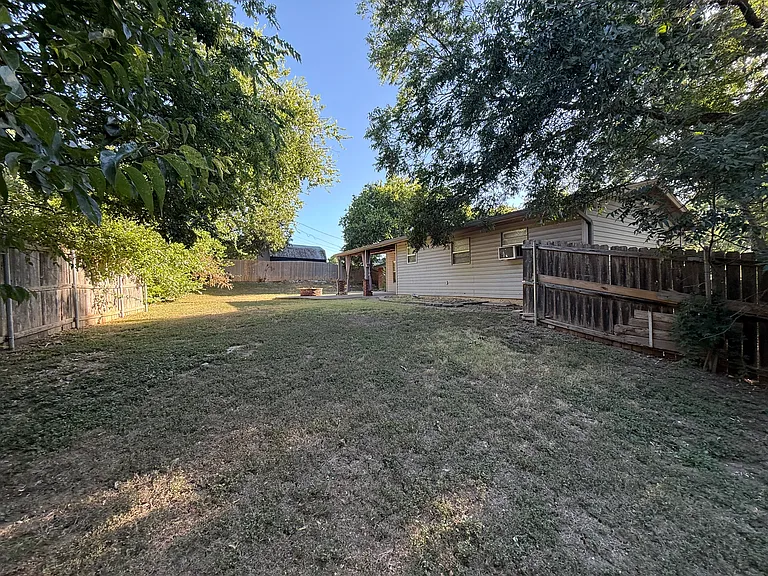 Large fenced backyard