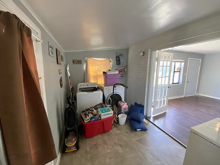 The washer and dryer are not included. Home has washer dryer hook ups.