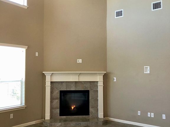 living room with gas fireplace