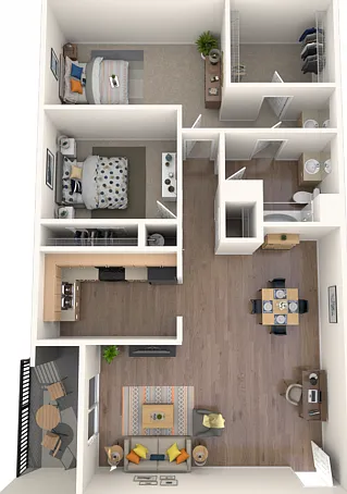 Dogwood Floorplan - 825 square foot two bedroom one bath Dogwood Floorplan - 825 square foot two bedroom one bath