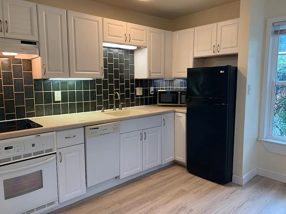 Kitchen with ample counter and cabinet space.