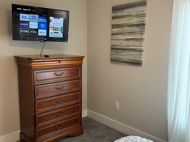 Bedroom 3 features a 32" ROKU Smart TV (if you have your own TV, you are welcome to bring that)