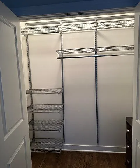 Closet fitted with Container Storage organizers