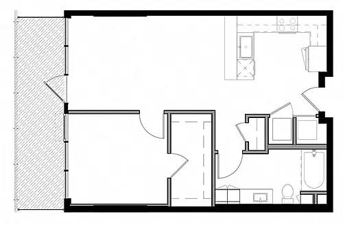 Floor plan 1L w/ Balcony