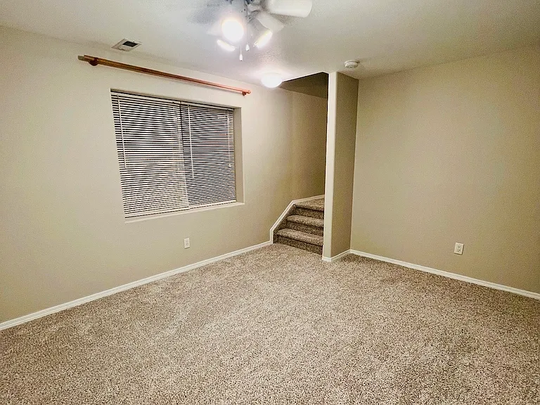 Finished basement living area, actual unfurnished photo
