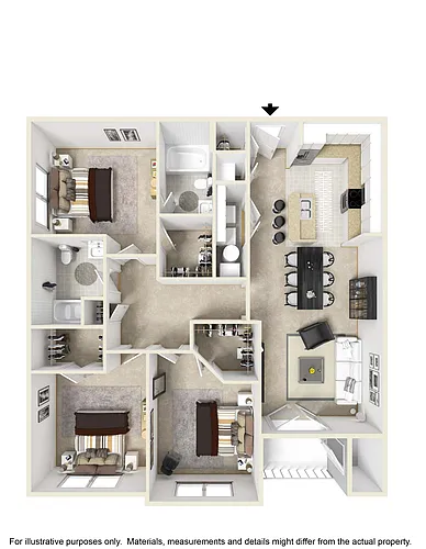 Floor plan C1 - The Linx - Three Bedroom, Two Bathroom