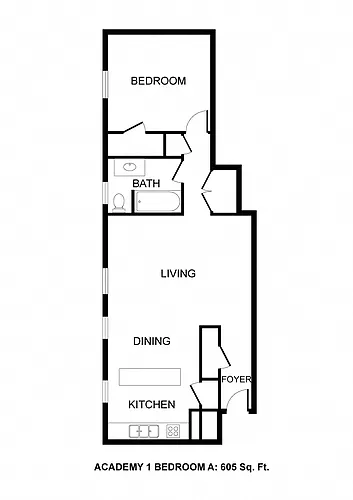 Floor plan One Bedroom A