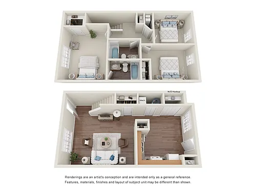 Floor plan 3 Bedroom Two Bathroom Townhouse