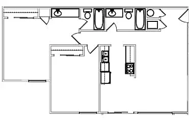 Floor plan Two Bedrooms two bathroom