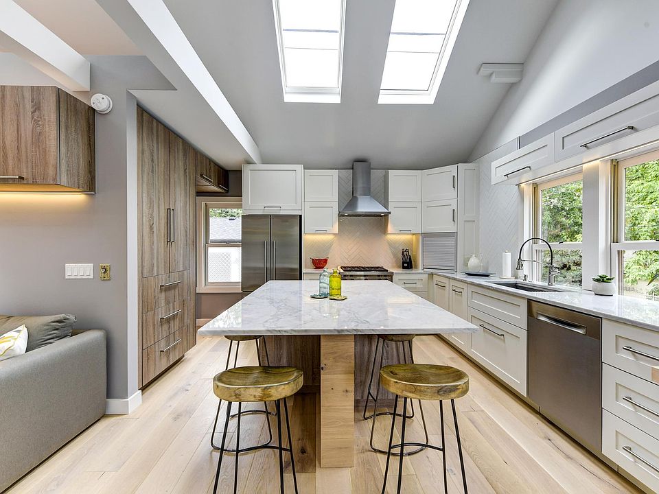 Kitchen Island with Skylights