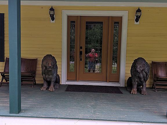 Huge Brass Lions Guard Entry