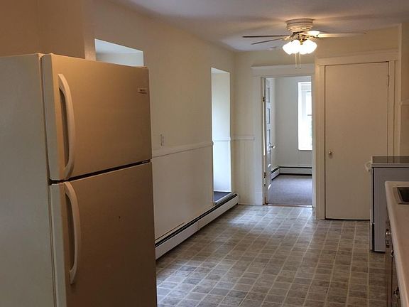 Large kitchen with two window seats