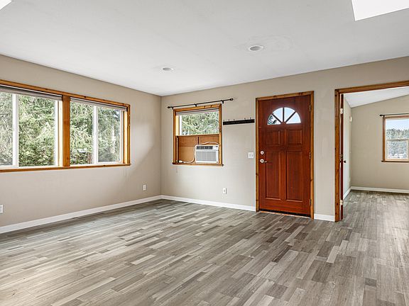 Front door and living room