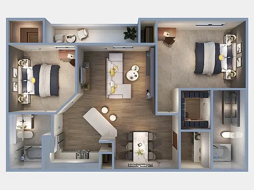 Floor plan 2 Bedroom 2 Bathroom