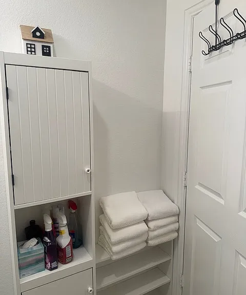 Master bathroom storage