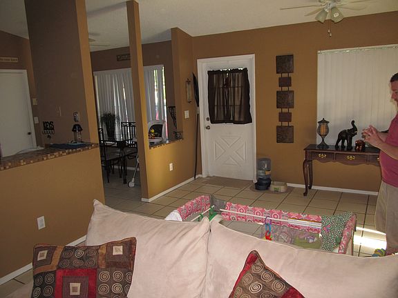 Entrance to house - dining area on right, kitchen area on left