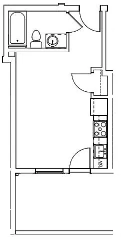 Floor plan Studio - Income Restricted - Click for Details