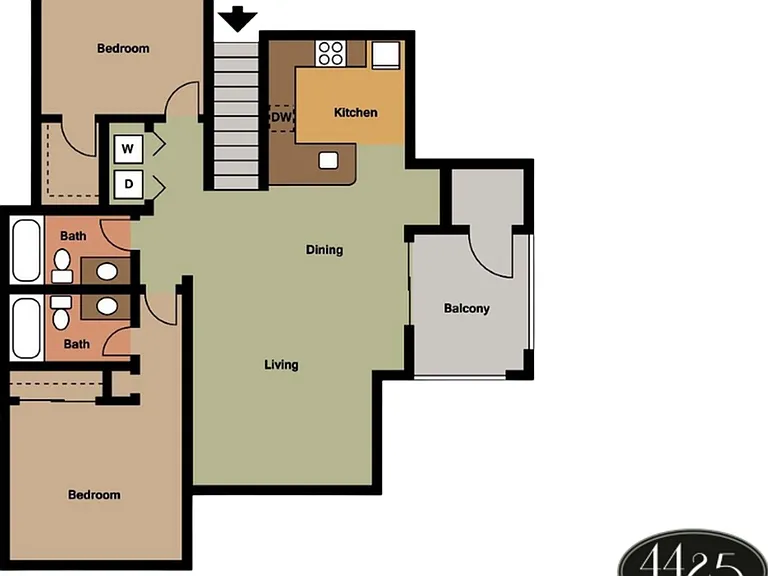 2x2 2-Story with Garage l 971 sq ft l Floor Plans 2x2 2-Story with Garage l 971 sq ft l Floor Plans