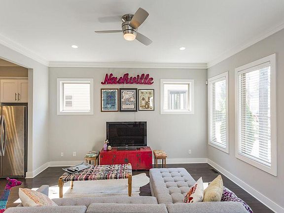 Living room receives great light all day