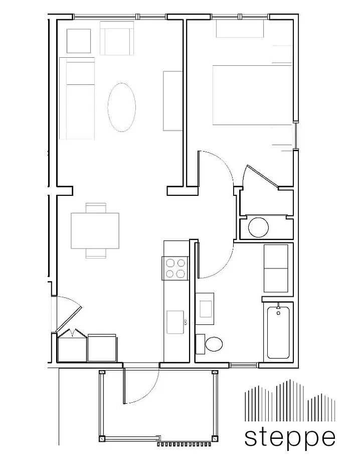 Floor plan 1 Bedroom A