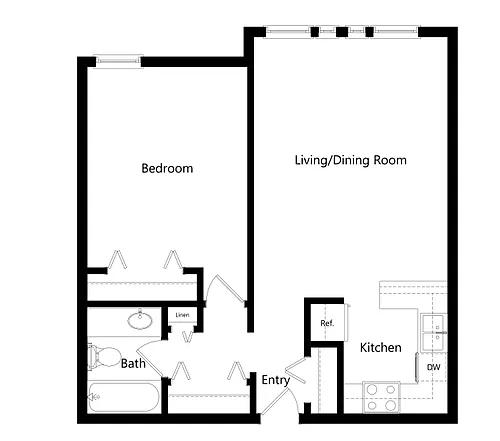 Floor plan 1 Bedroom