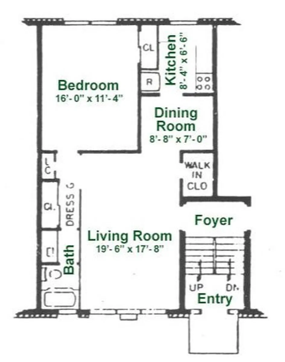 Floor plan Standard 1 Bedroom