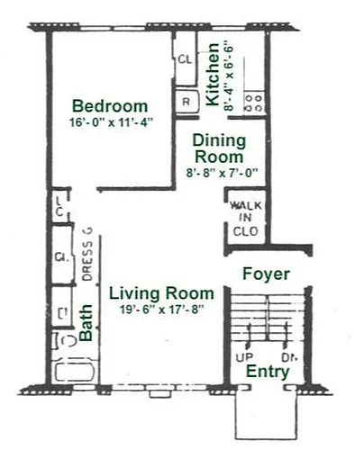 Floor plan Standard 1 Bedroom