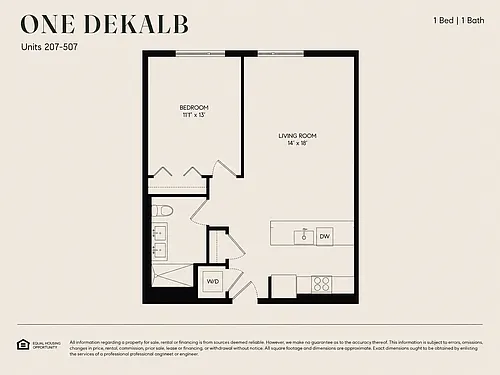 Floor plan 1 Bed 1 Bath