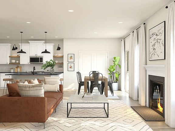 Great room with decorative fireplace