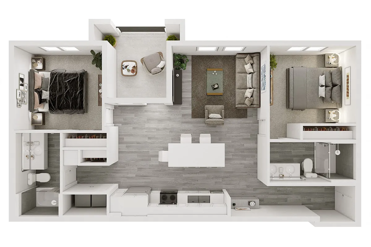 Floor plan Two Bedroom Two Bathroom