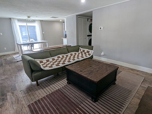 Living space with fireplace insert