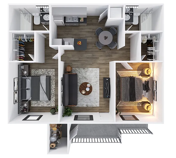 Floor plan Two Bed Two Bath