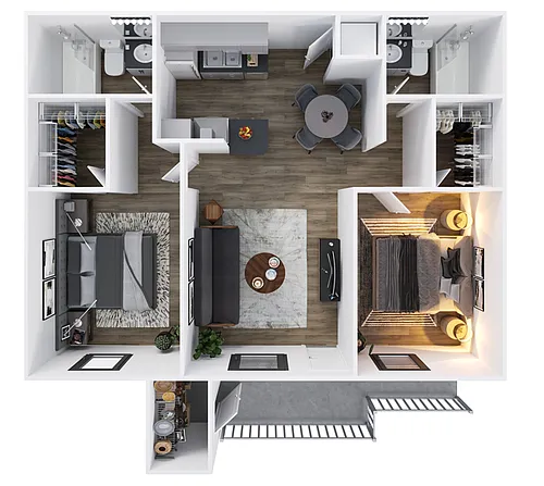 Floor plan Two Bed Two Bath