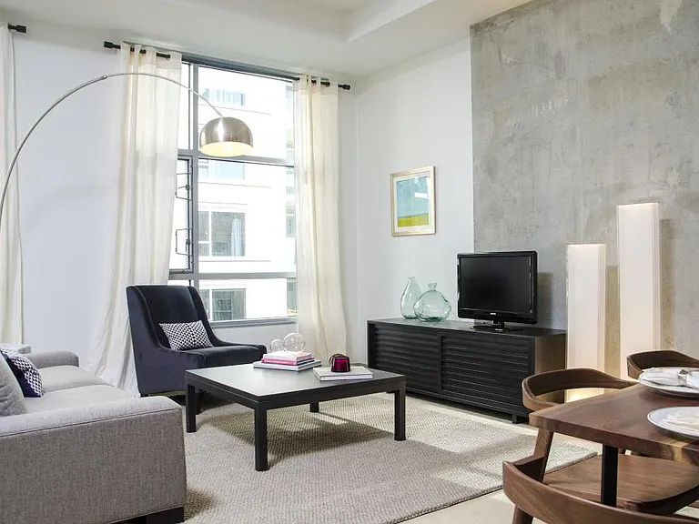 Living space at 1600 Vine in Hollywood, CA.