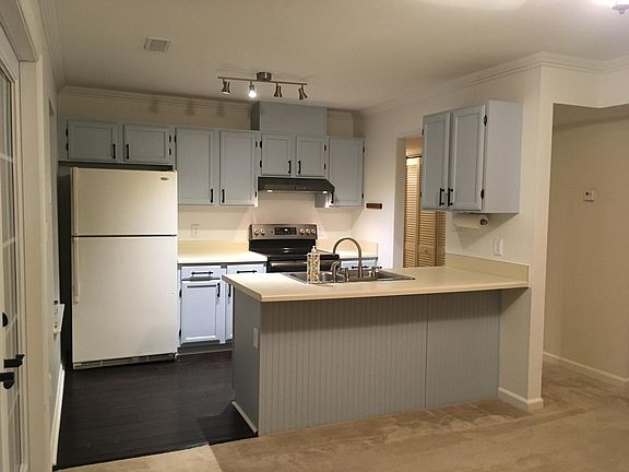 View of kitchen from dining room