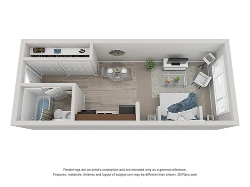 Floor plan Studio Renovated