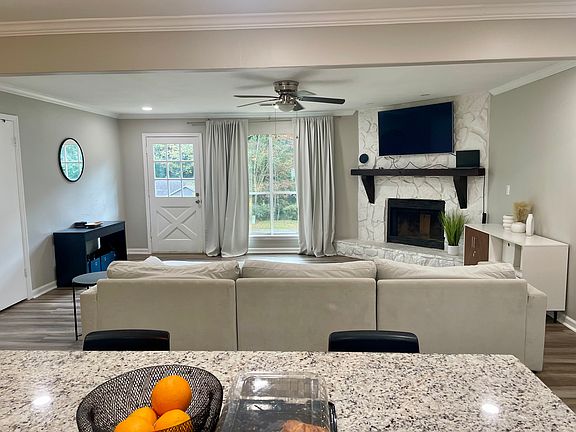View of Living Room from Kitchen Island
