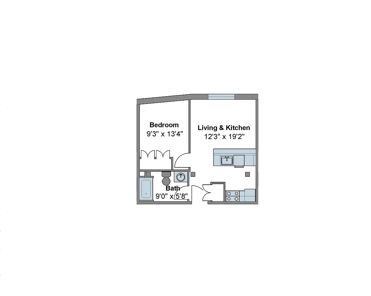 Floor plan Building 3 one bed C02s