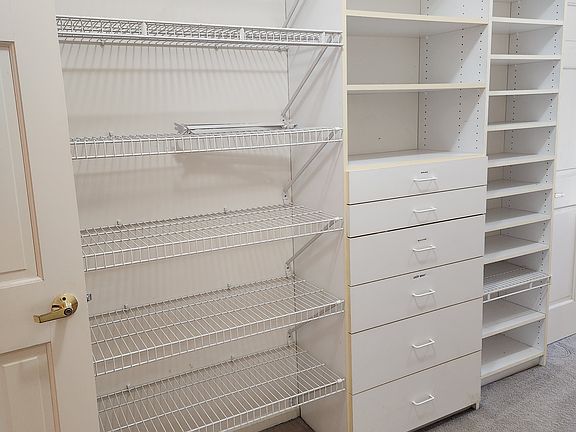 Built in closet shelves. Big clost