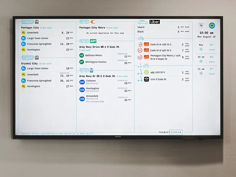 Public transportation updates in lobby