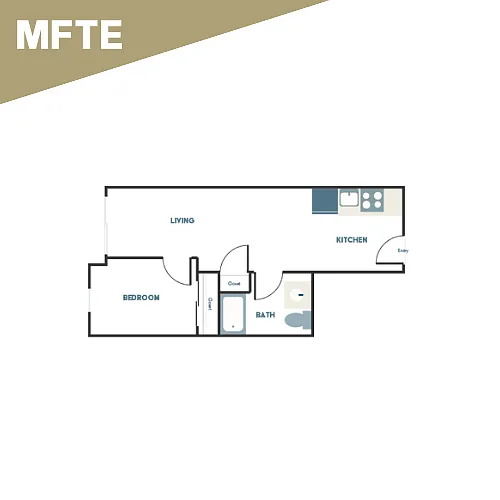 Floor plan 1x1 - C8 - Affordable