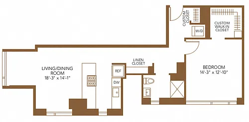 Floor plan 1 Bed 1 Bath